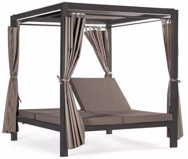 Gazebo Letto Timbuktu in Alluminio Antracite L: 212 cm, P: 149 cm, H: 195 cm