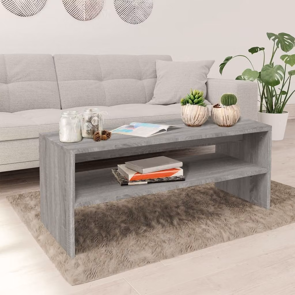 Maison Exclusive - Tavolino grigio Sonoma 100x40x40 cm Materiale ligneo