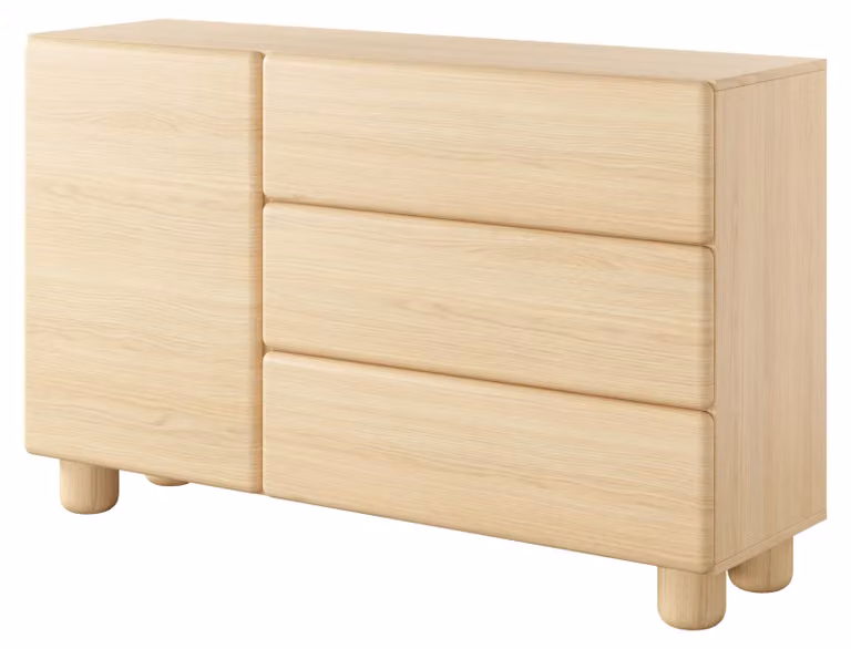 Comò, impiallacciato in legno di quercia Vicenza, dimensioni 130 x 80 cm, 2 x 38 cm