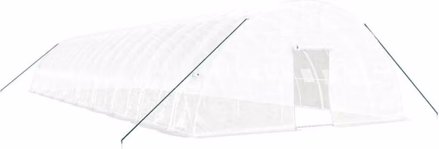 Serra a tenda bianca per piante, fiori e ortaggi con struttura in acciaio e copertura in policarbonato, L: 18 m, P: 6 m, H: 2,85 m