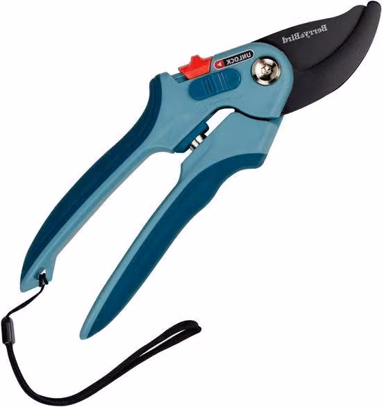 Forbici da giardino da 22 cm con lunghezza regolabile e blocco di sicurezza
