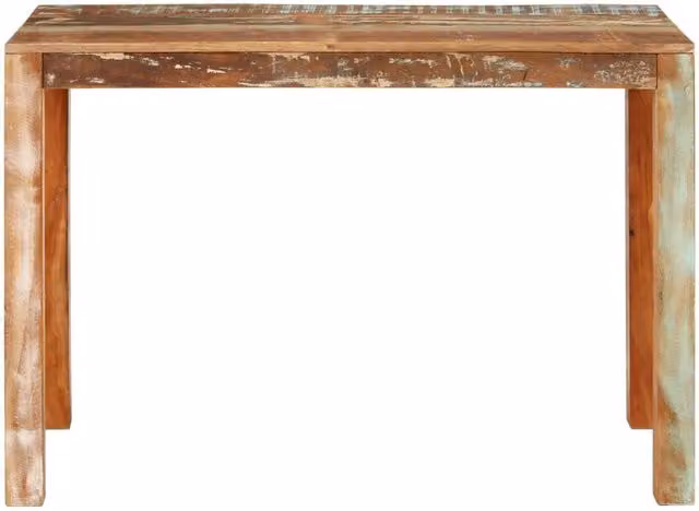 Tavolo da Pranzo Rettangolare in Legno Massello Rustico vidaXL L: 110 cm, P: 55 cm, H: 76 cm, Colore Marrone Multicolore