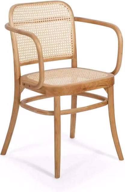 LÚZETE - SEDIA HANNAH CON BRACCIOLI IN LEGNO NATURALE RATTAN