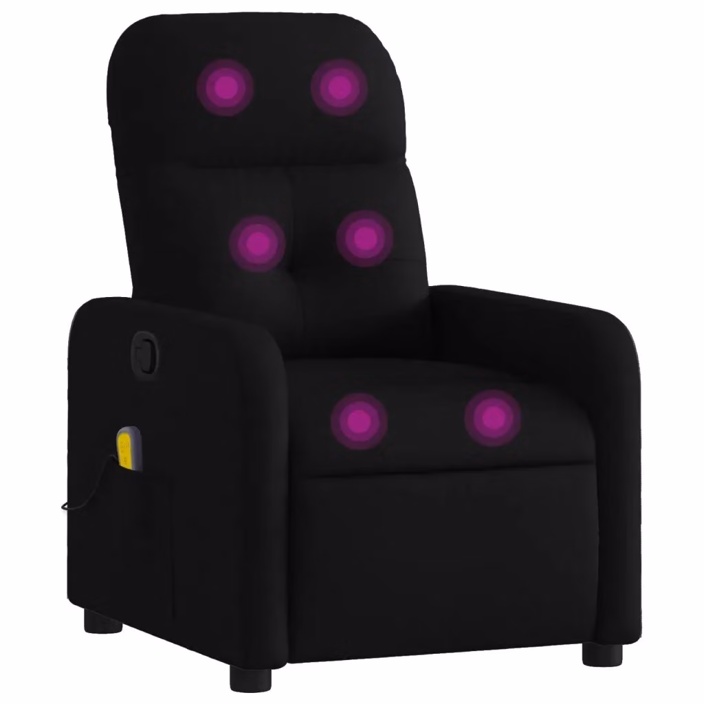 Poltrona relax reclinabile vidaXL in tessuto nero con braccioli e leva manuale – 2