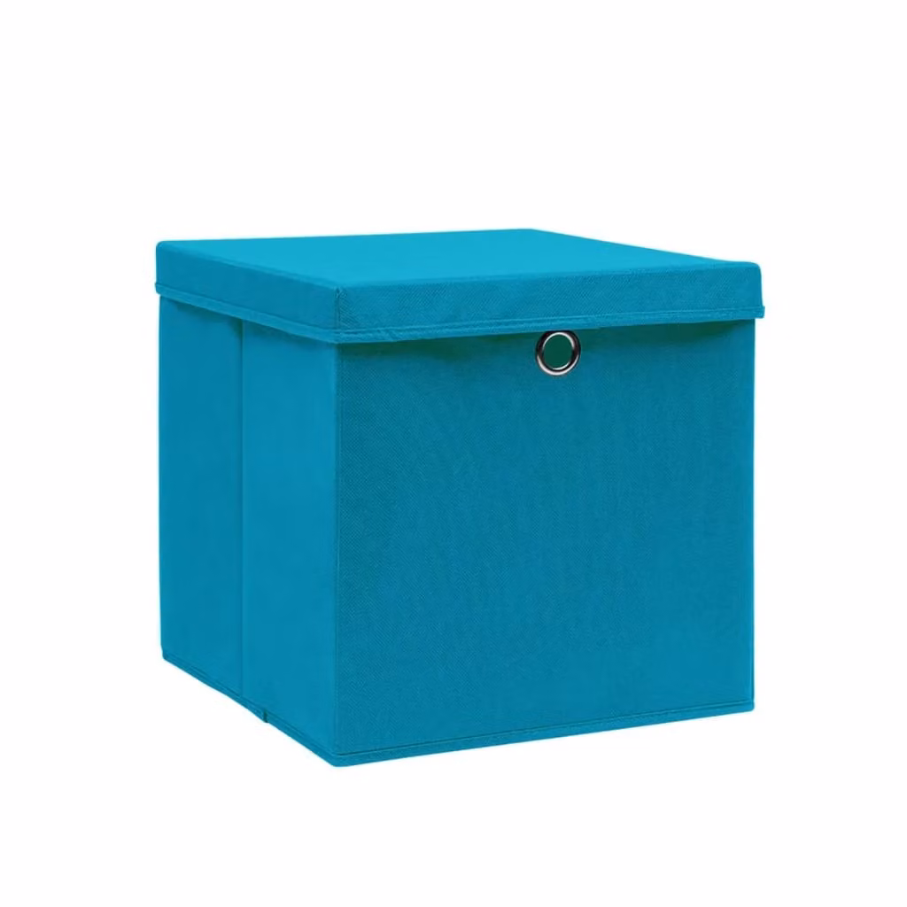vidaXL Scatole con coperchio 4 pezzi 28x28x28 cm Baby blue