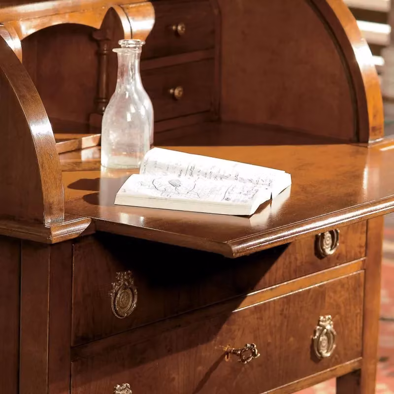 Bureau classico in legno con 9 cassetti Mobili 2G marrone L: 72 cm, P: 50 cm, H: 102 cm – 5