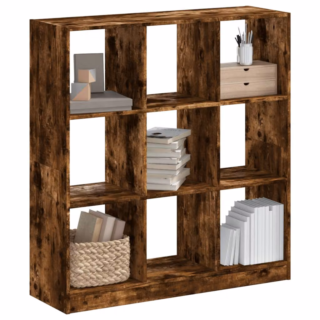 Libreria vidaXL in Legno Rovere Fumo con Pannello Posteriore, L 102 cm x P 32 cm x H 108 cm