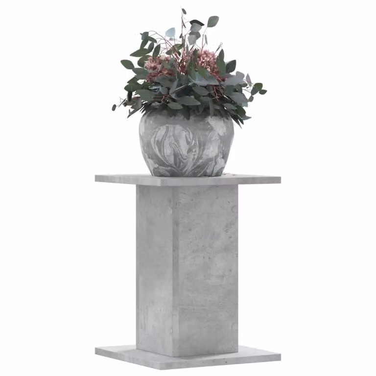 Set di 2 supporti per piante vidaXL in truciolato color grigio cemento, H 50 x L 30 x P 30 cm