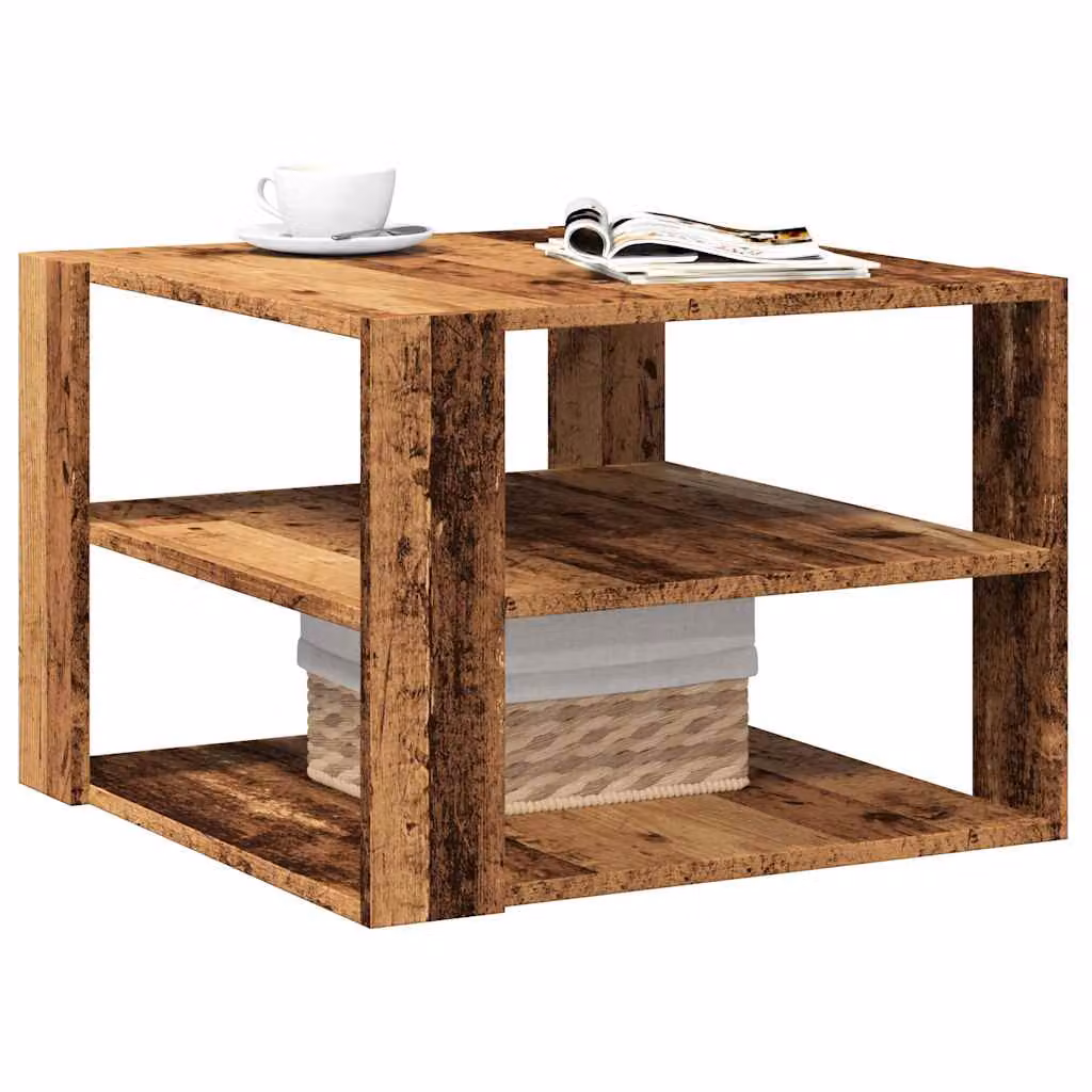 Tavolino da salotto vidaXL in legno rustico marrone L/P/H: 58 x 58 x 40 cm