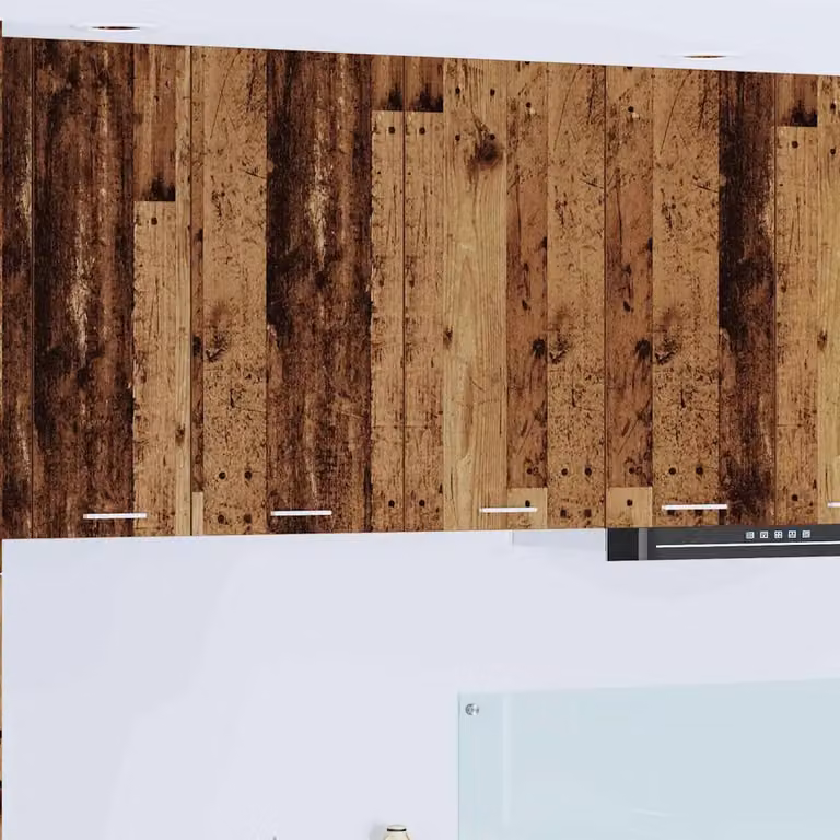 Armadio pensile da cucina vidaXL in legno effetto vecchio marrone con ante a battente e ripiani interni L 80 x P 31 x H 80 cm