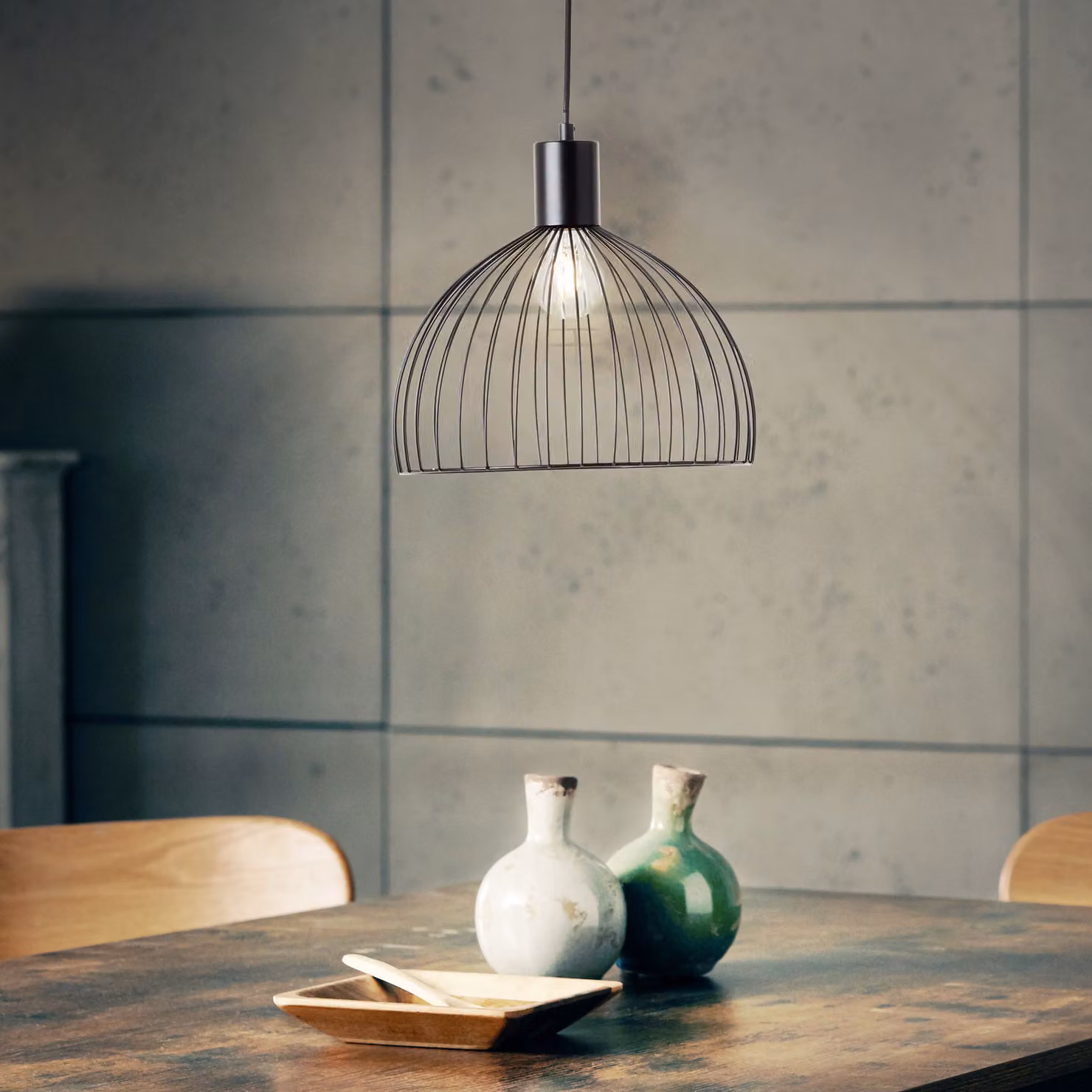 BRILLIANT Blacky lampada a sospensione 30cm nero opaco nero opaco 99391/06