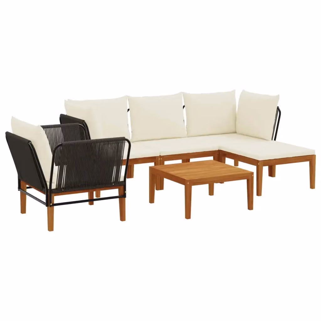 Set di 6 sedie da giardino vidaXL in legno di acacia e corda naturale color beige e marrone – 2