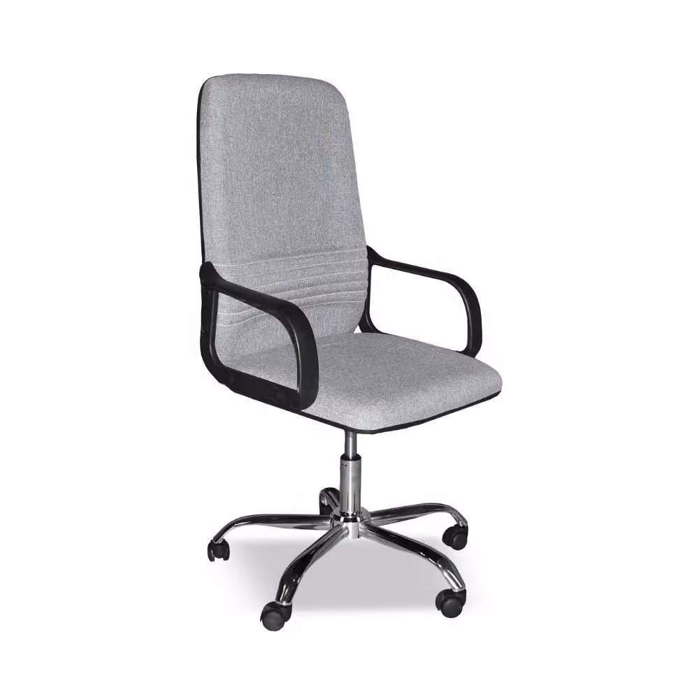 Poltrona da ufficio ergonomica CR106H in tessuto grigio con braccioli e ruote – 2