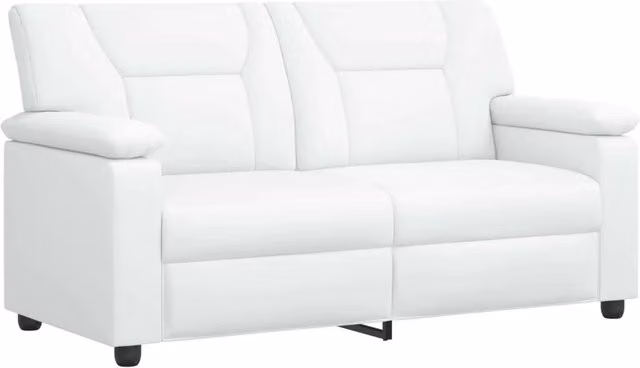 Divano moderno vidaXL in similpelle bianco con struttura in metallo L: 171 cm, P: 85 cm, H: 93 cm