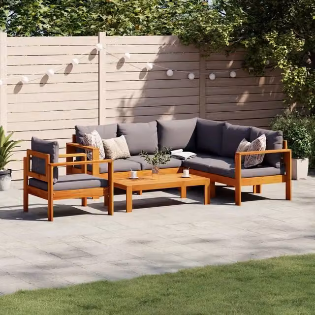 Set Divano da Giardino 5 pz con Cuscini Legno Massello Acacia 3214862