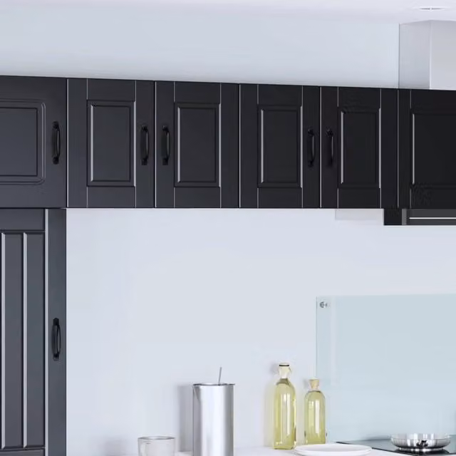 Set di 2 pensili da cucina vidaXL in legno multistrato nero con ante a battente L/P/H: 60 x 31 x 40 cm – 1