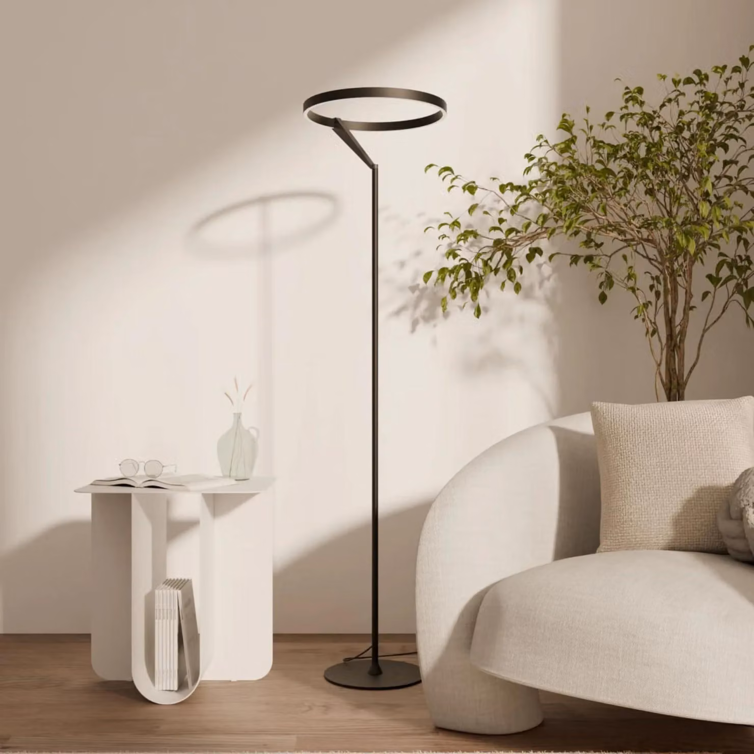LUMIÈRE Design Lampada da Terra 'Noxi' LED dimmerabile Up- & Downlight Nero