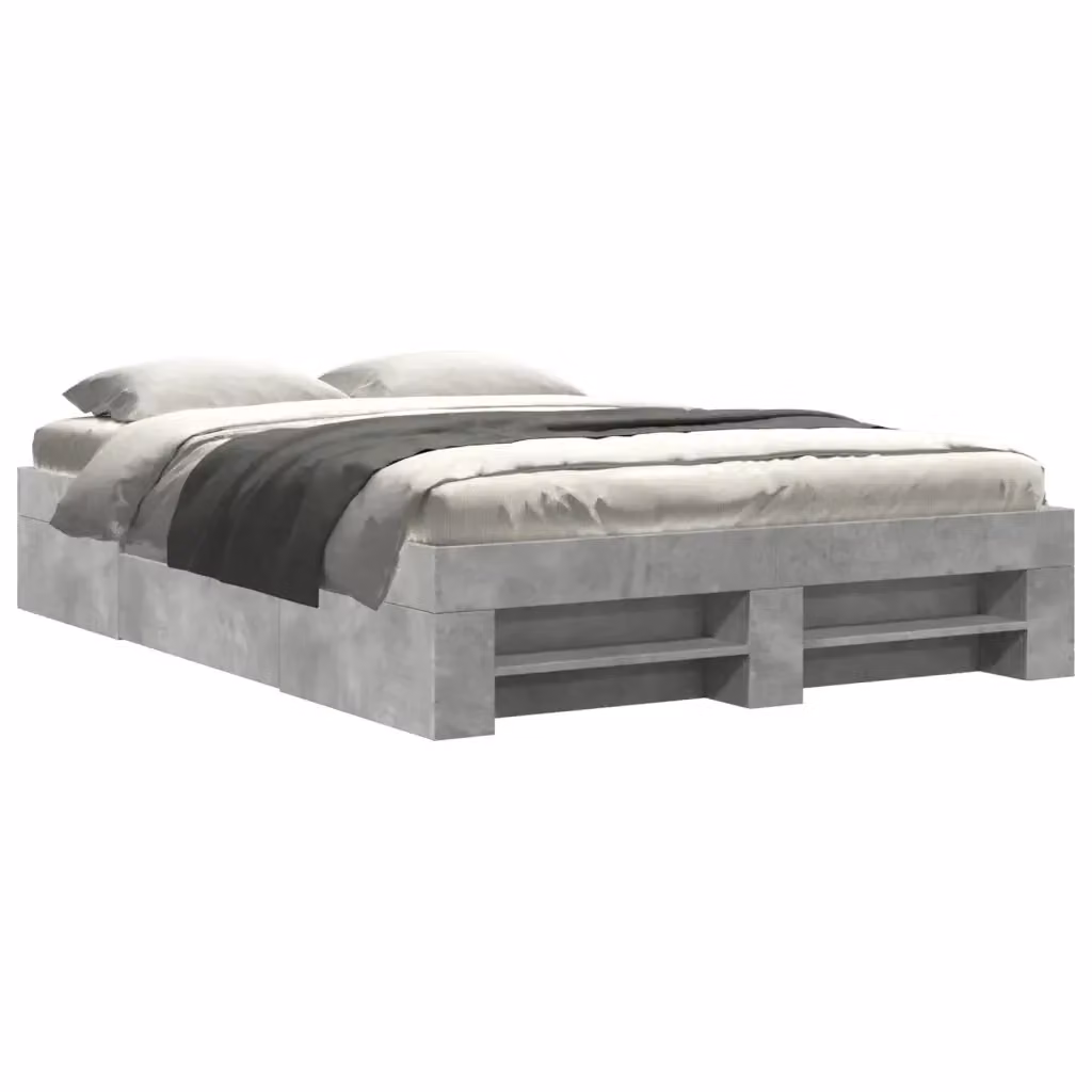vidaXL Giroletto in Legno Multistrato Grigio L: 120 cm, P: 200 cm, H: 123 cm – 2