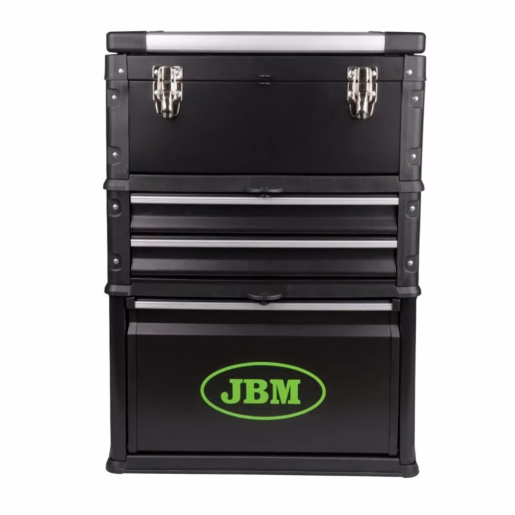 Carrello porta attrezzi JBM in acciaio nero con 3 cassetti componibili e ruote – 2