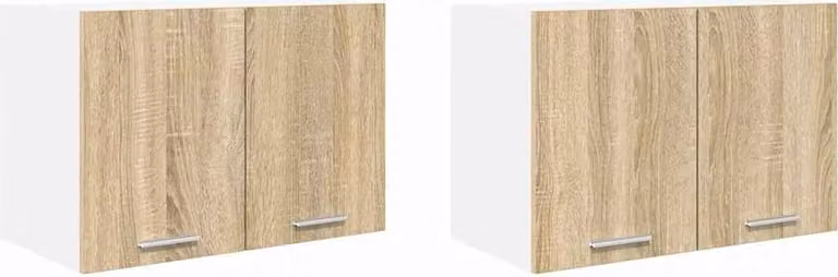 Armadio pensile 2 pcs Quercia Sonoma e Bianca 60 x 31 x 40 cm