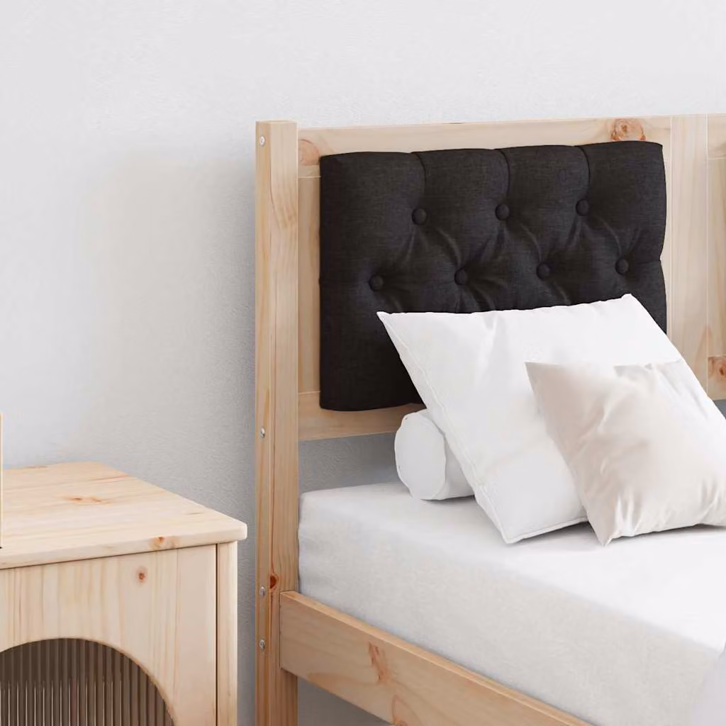 Testiera per letto moderna vidaXL in legno di pino massello, marrone e nero