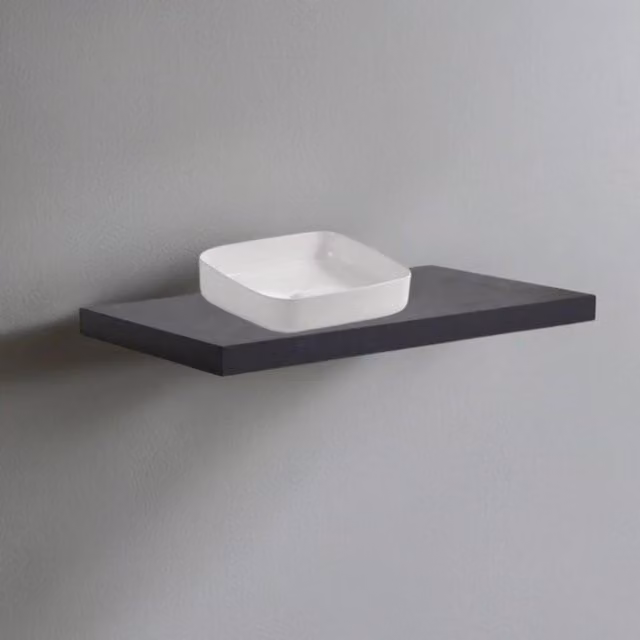 Mensolone da bagno Veriaffari antracite con lavabo da appoggio in ceramica bianco L: 100 cm, P: 47 cm