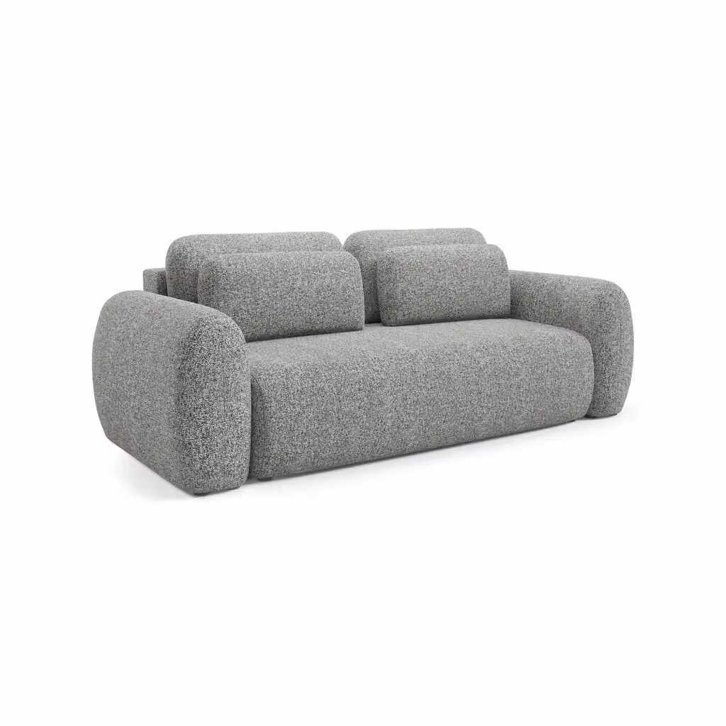 Divano Letto 3 Posti con Contenitore Sessame DMORA Grigio L: 266 cm – 2