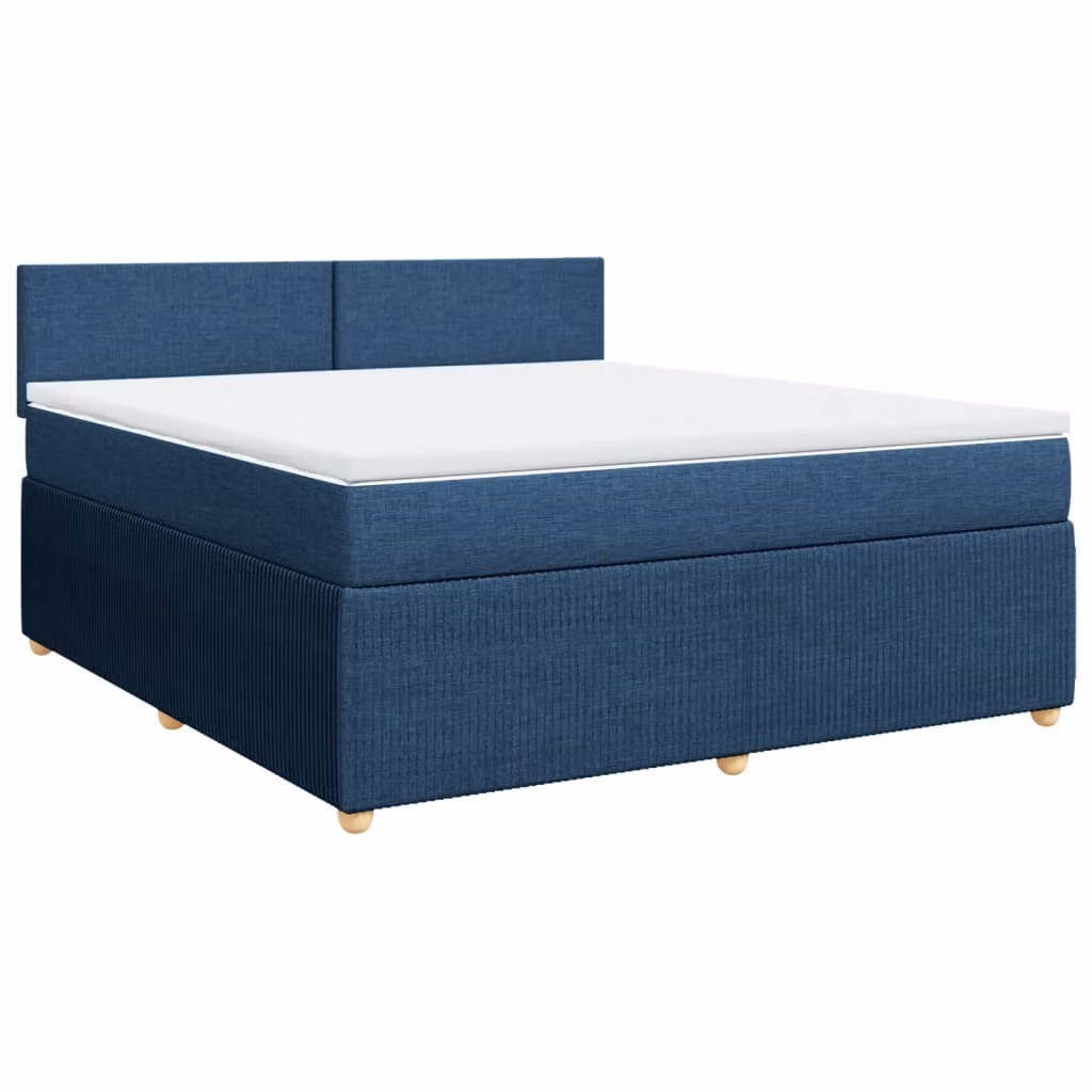 Giroletto a Molle con Materasso Blu 180x200 cm in Tessuto