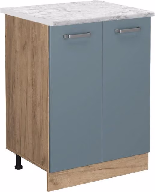Mobiletto base cucina R-Line Grigio-blu/Rovere dorato 60 cm PL Marmo Vicco
