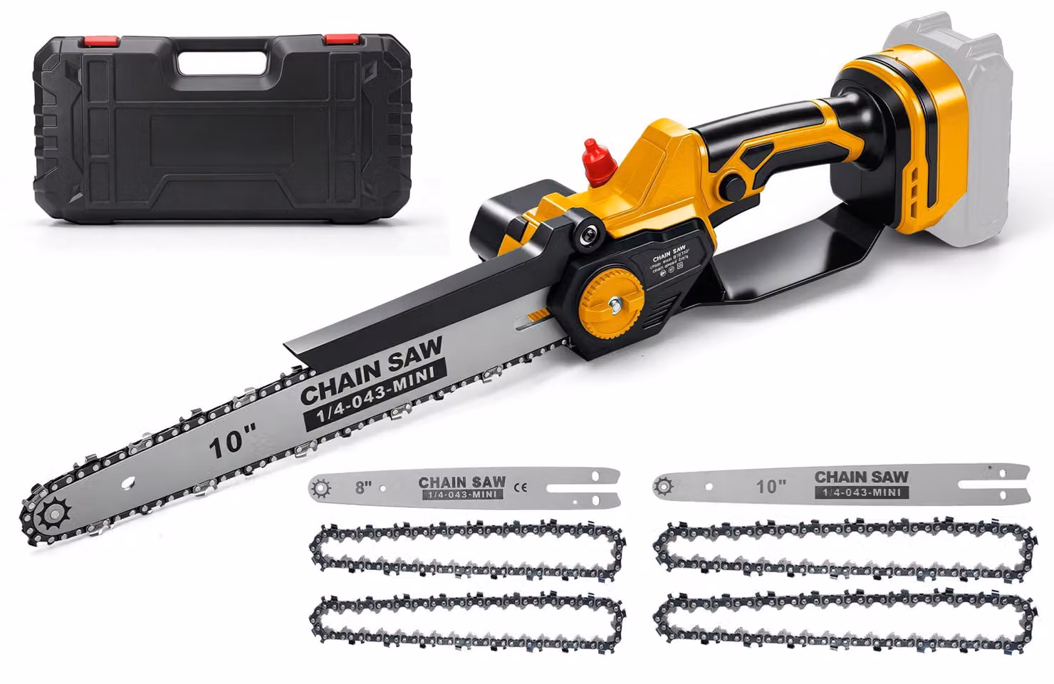 Mini motosega da 10 pollici - Motore brushless da 1000 W - Elettrica - Guida da 25 cm - Ideale per giardinaggio e potatura