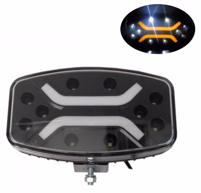 Faro a LED ad alta potenza / Lampada alogena 12 V–24 V bianco-giallo per ATV, jeep, autocarri, trattori e macchine agricole
