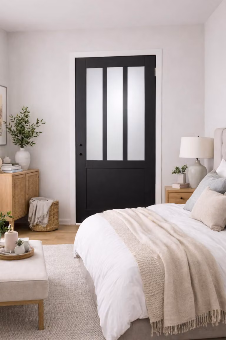Bloc Porta Officina Nero Vetro Depoli H204 x L73 cm Lato Quadro P. sinistra GD MENUISERIES