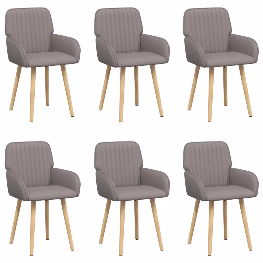 Set di 6 sedie da pranzo moderne vidaXL in tessuto color tortora, L: 56,5 cm, P: 50 cm, H: 87,5 cm – 2