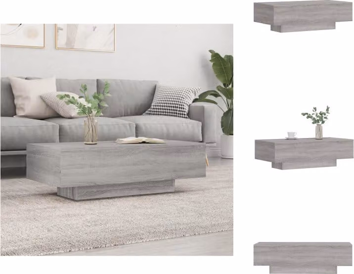 vidaXL Tavolino grigio Sonoma 100x49,5x31 cm in legno - Tavolini da caffè