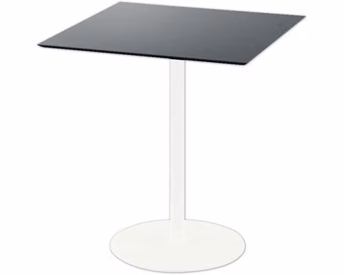Urban - Tavolo da patio, struttura bianca + piano in HPL nero, 70x70 cm, 1 pezzo