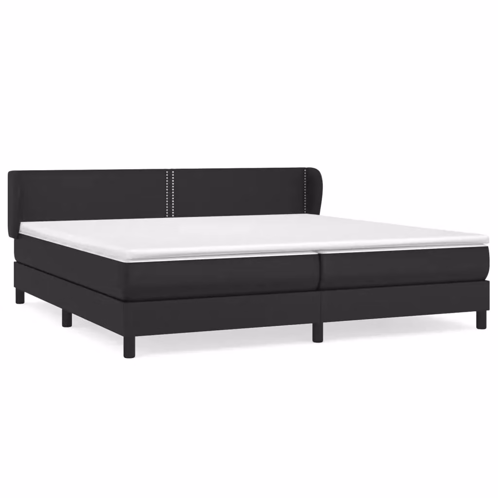 Letto a molle con materasso vidaXL in similpelle nero e bianco L/P: 200 x 200 cm – 2