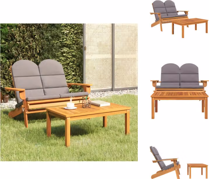 vidaXL Set da salotto da giardino 2 pezzi Adirondack in legno massiccio di acacia - Set di mobili da giardino