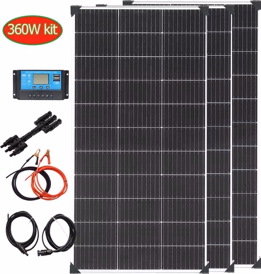 Pannello solare, alta efficienza, applicazioni versatili, kit da 12V 360W