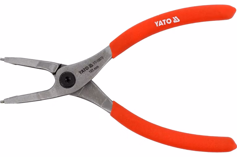 Pinza a becchi dritti per la rimozione di anelli di sicurezza interni, lunghezza 185 mm