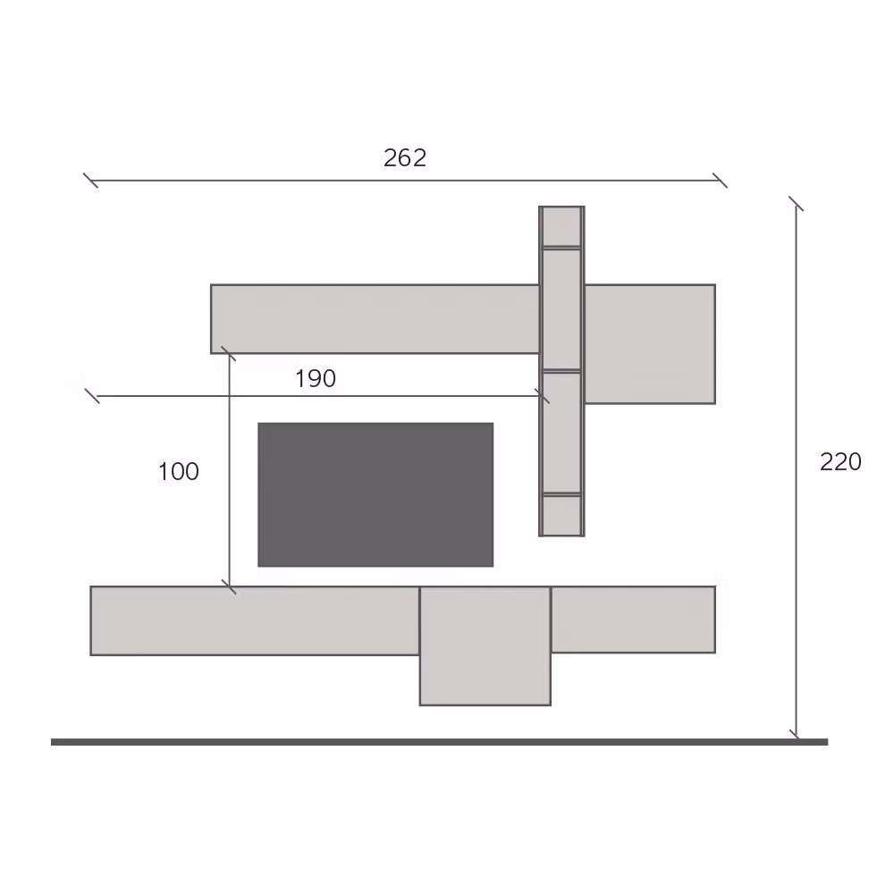 Parete Attrezzata Infinity 12 Redokasa Made in Italy, Design Moderno per Soggiorno, Sala da Pranzo o Cucina, Colore Grigio Ardesia/Piombo – 2