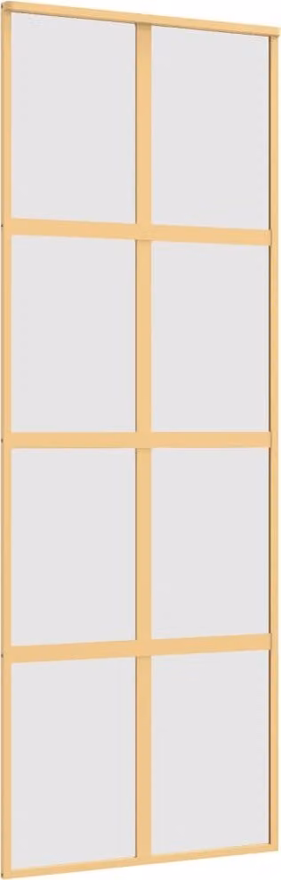 Porta Scorrevole Dorata 76x205 Vetro Smerigliato ESG Alluminio