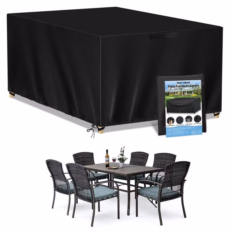 Copertura impermeabile per mobili da giardino, realizzata in tessuto Oxford 420D, anti-UV e resistente agli strappi, forma rettangolare, dimensioni 160x130x90 cm