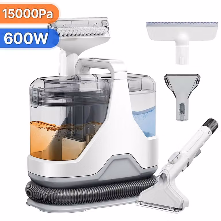 Detergente per macchie - Aspirapolvere per tappeti compatto - 600 W - 15 kPa - Funzione di spruzzo e aspirazione - Adatto per tappeti, divani e tende - Cavo da 5,5 metri