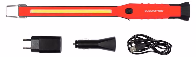 Lampada portatile ricaricabile LED COB 3w magnetico carrozzeria, torcia lavoro calamita slim, Quatros