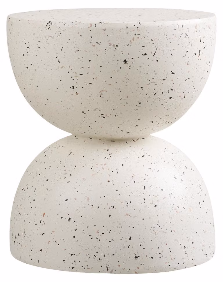 Tavolino da appoggio Bonita in fiberclay effetto terrazzo ø40 cm