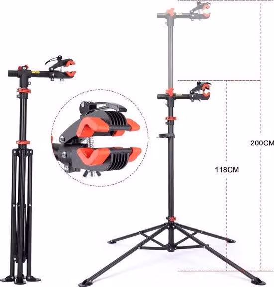 Support per l'assemblaggio di biciclette con kit di attrezzi - Supporto per riparazioni rotante a 360° e regolabile - Supporto universale per biciclette - Leggero e facile da trasportare