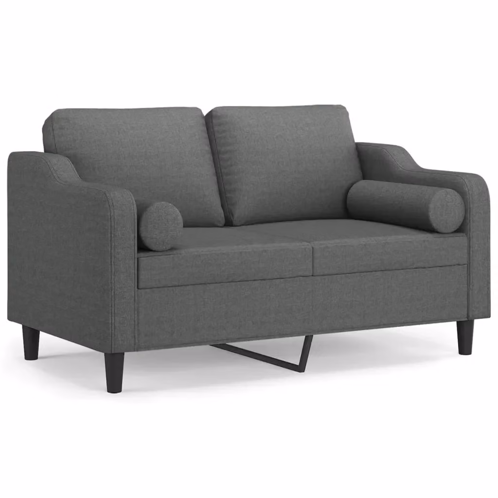 vidaXL Divano a 2 Posti Moderno in Tessuto Grigio con Cuscini e Coperture Rimovibili – 2
