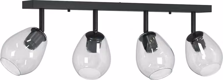 Faretto da soffitto Nero 73,5 x 13 x 26 cm Vetro e Metallo
