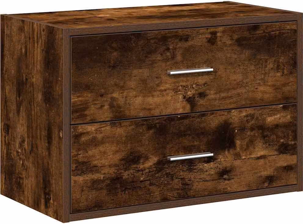 Armadio con 2 Cassetti in Rovere Fumo 60x31x40 cm in Truciolato