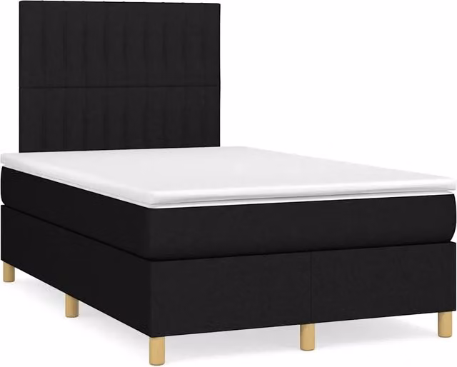 Letto a Molle con Materasso e LED Nero 120x190 cm in Tessuto 3270262